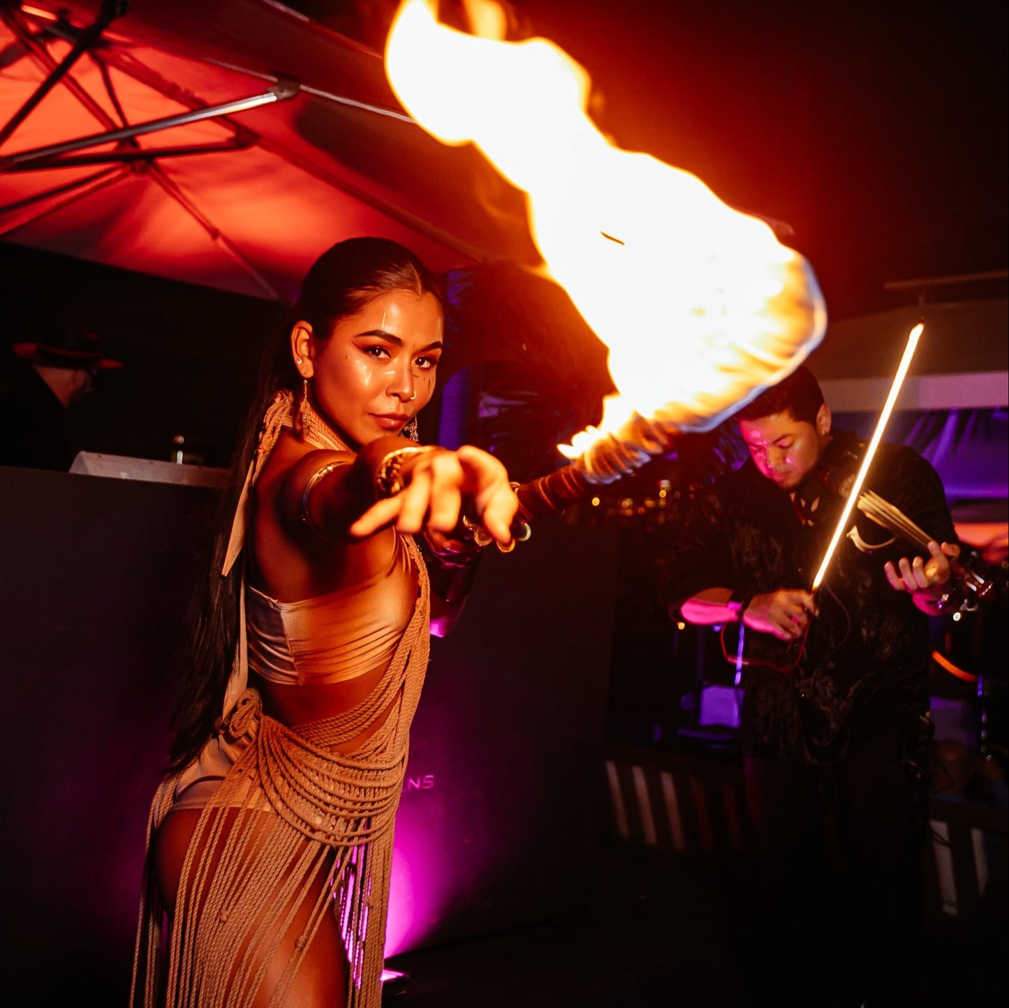 Violinist & Fire Dancer Duo